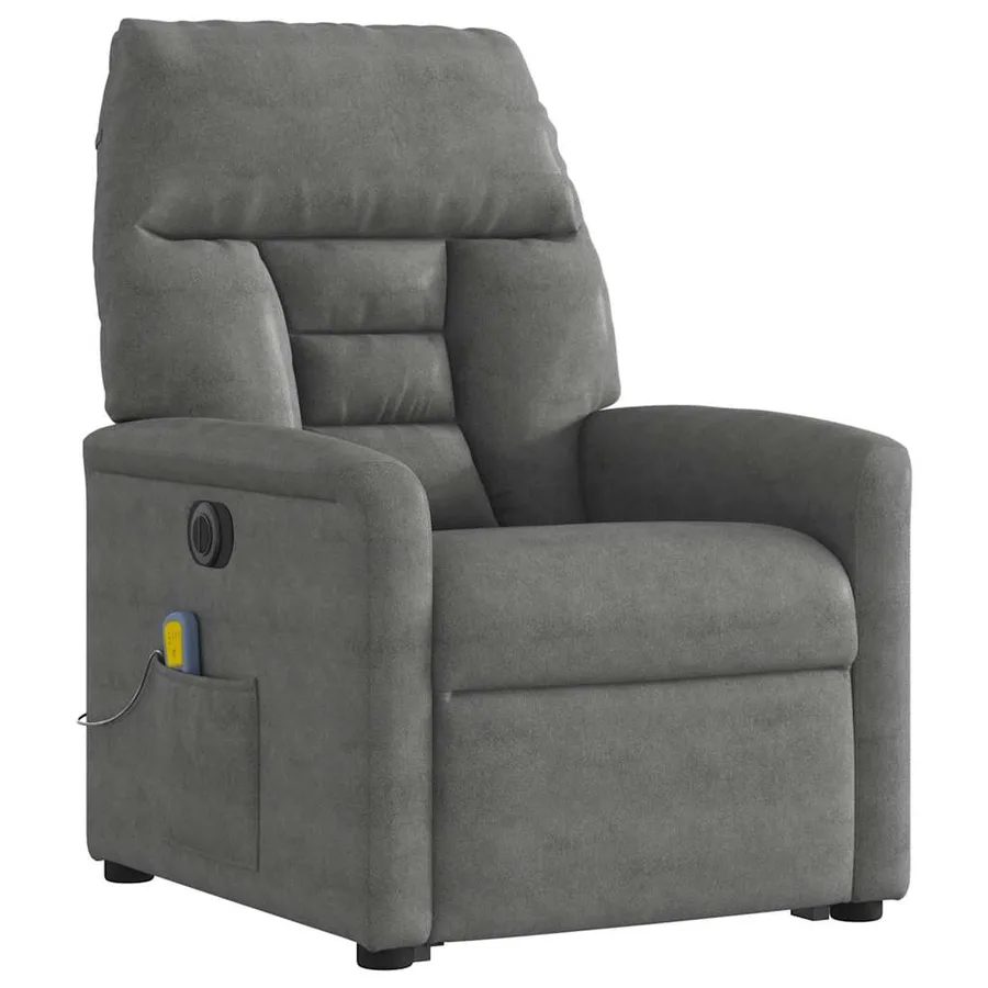 Fauteuil inclinable de massage électrique gris foncé - 4