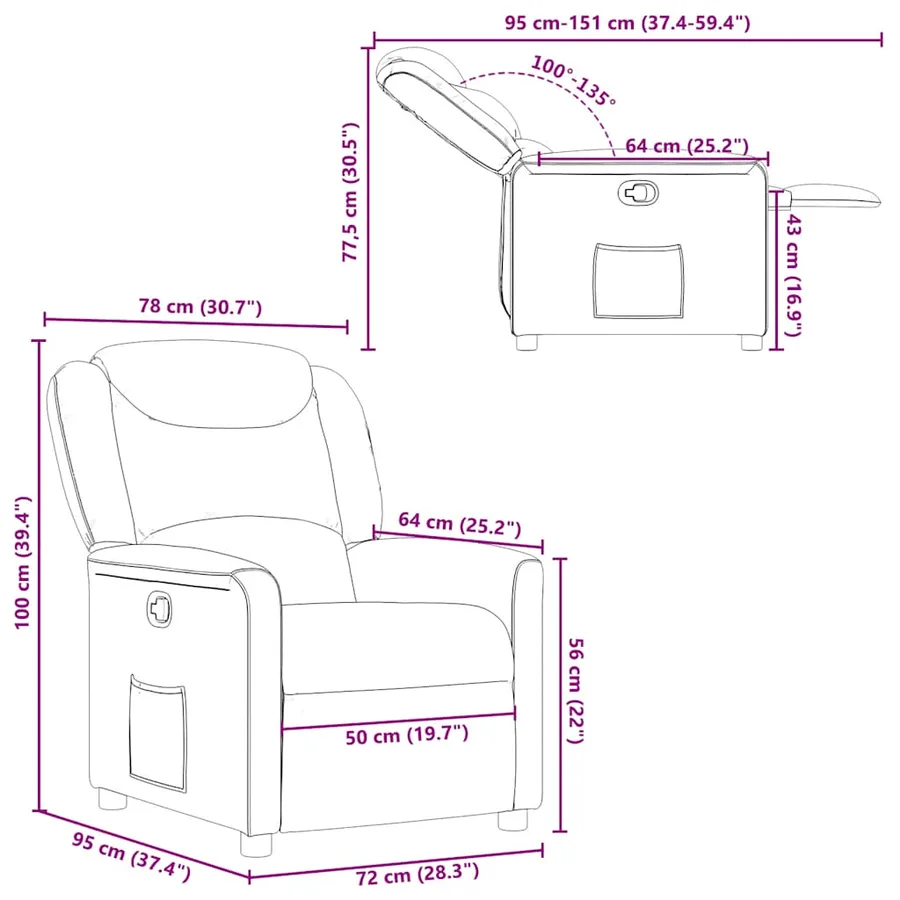 Fauteuil inclinable Vert foncé Tissu - 11