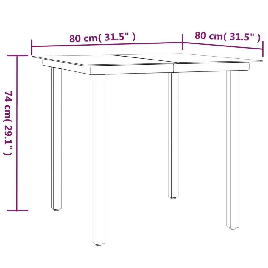 Ensemble à manger jardin 3pcs avec coussins noir et gris - 10