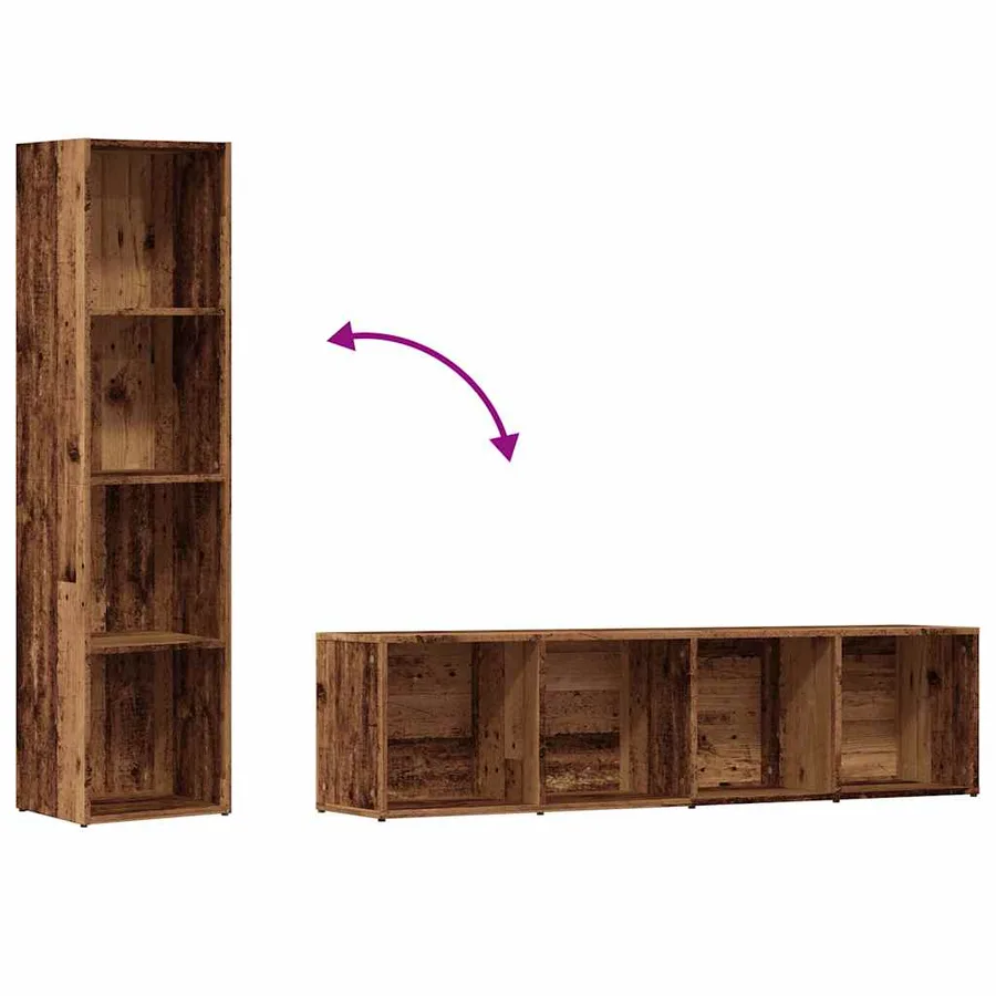 Bibliothèque vieux bois 36x30x143 cm Bois d'ingénierie - 8