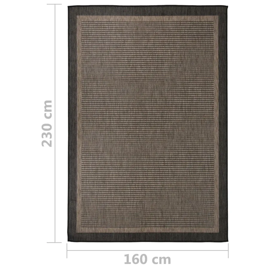 Tapis à tissage plat d'extérieur 160x230 cm Marron foncé - 6