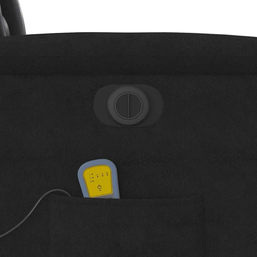 Fauteuil inclinable de massage électrique noir tissu microfibre - 10