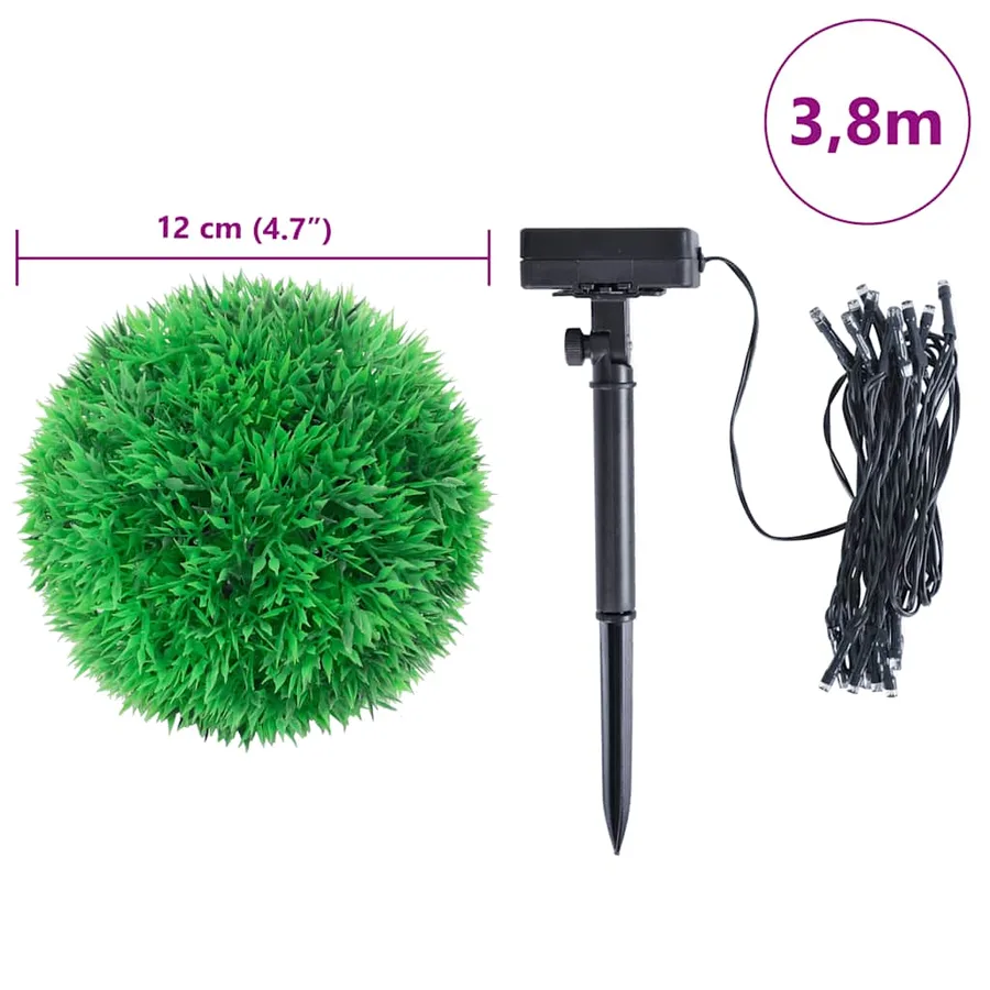 Boules de buis artificielles avec lumières LED 4 pcs vert 12 cm - 9