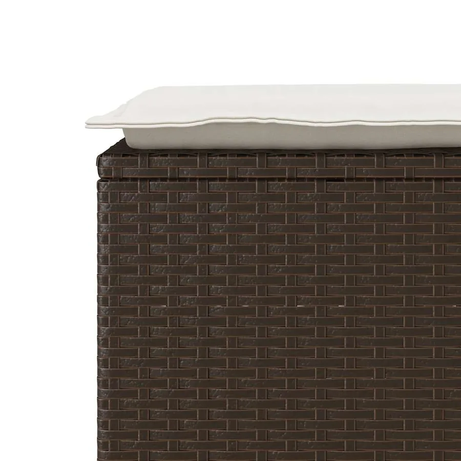 Banc de jardin avec coussin marron 110x40x44 cm résine tressée - 7