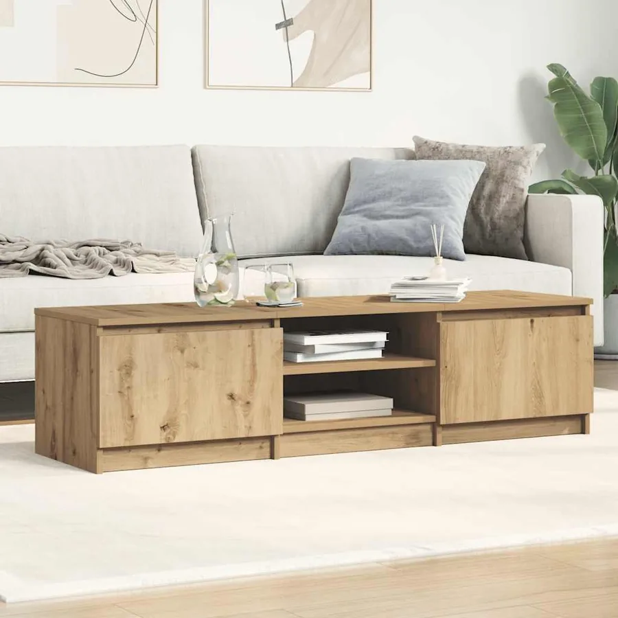 Meuble TV chêne artisanal 140x40x36 cm bois d'ingénierie - 4