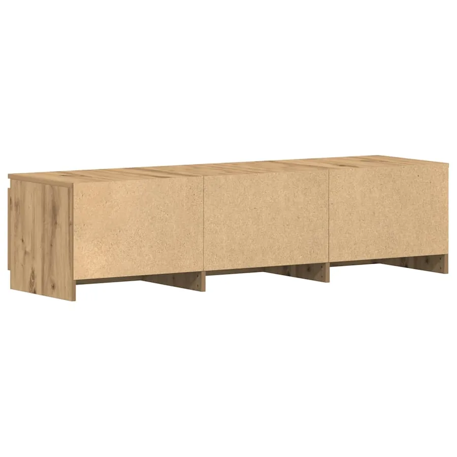 Meuble TV chêne artisanal 140x40x36 cm bois d'ingénierie - 8
