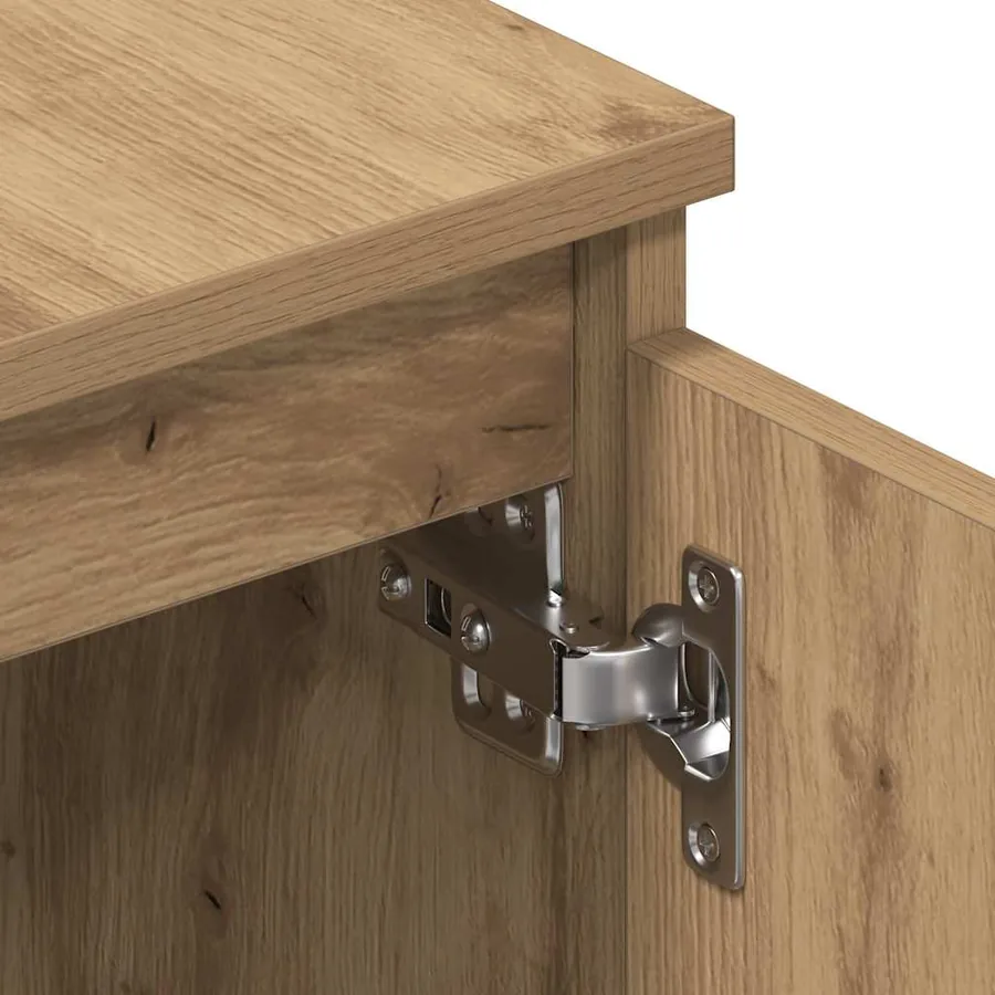 Meuble TV chêne artisanal 140x40x36 cm bois d'ingénierie - 9