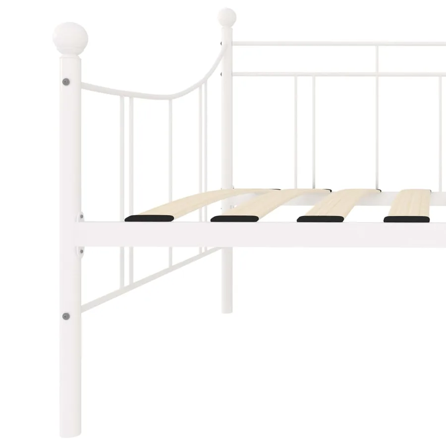 Cadre de lit de jour sans matelas blanc métal 90x200 cm - 6