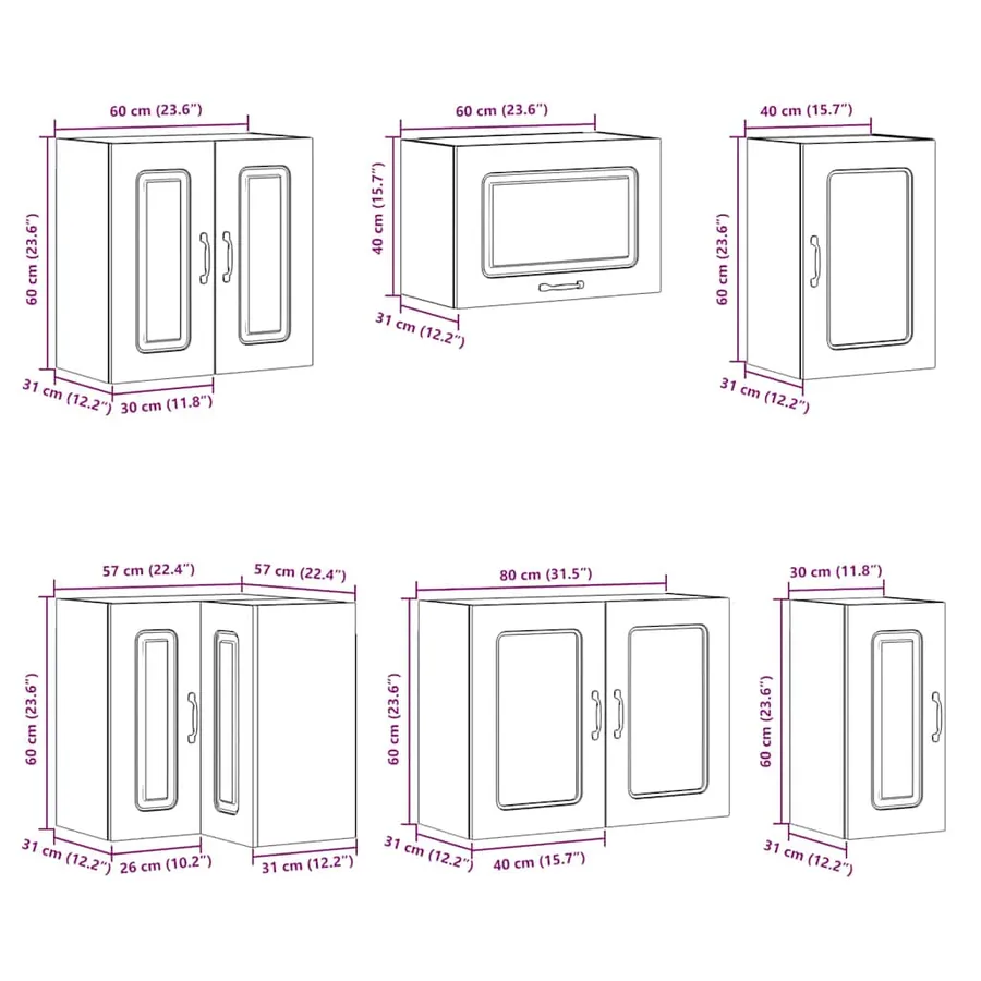 Ensemble d'armoires de cuisine 11 pcs Kalmar bois d'ingénierie - 11