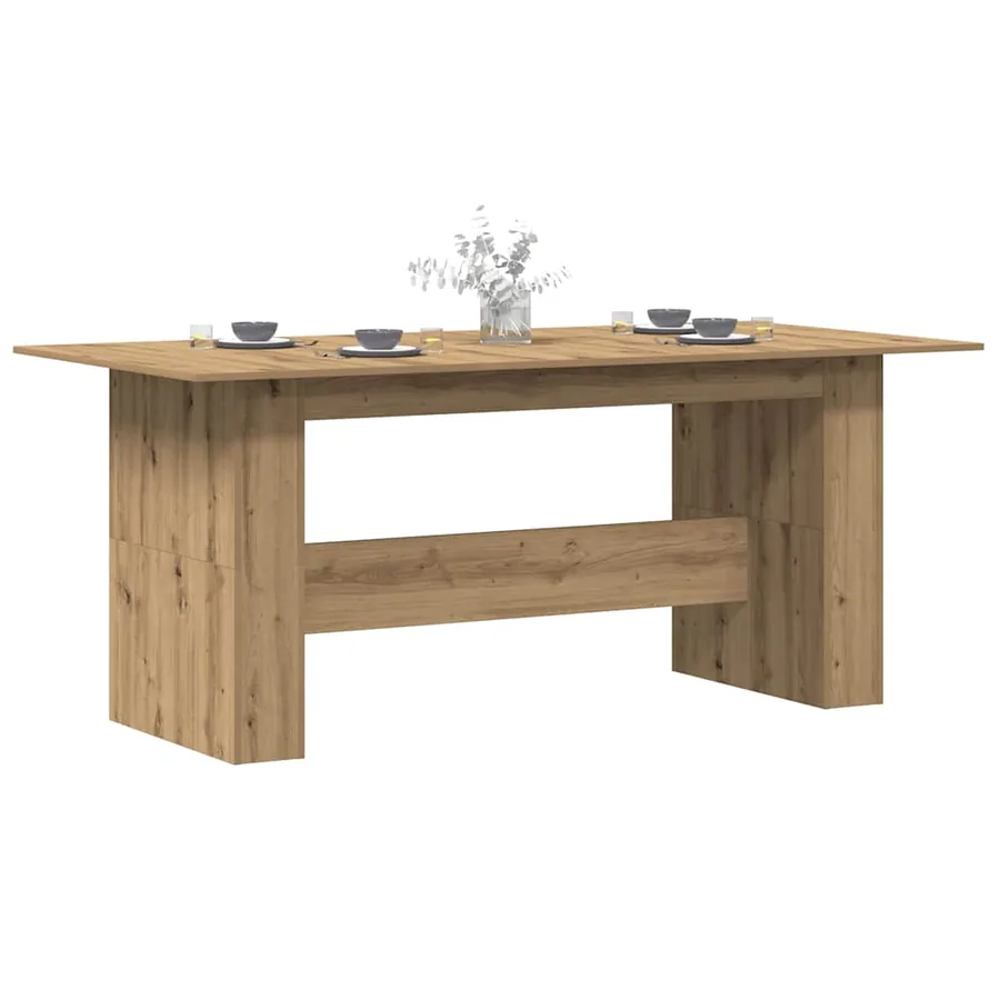 Table à manger chêne artisanal 180x90x76 cm bois d'ingénierie - 4