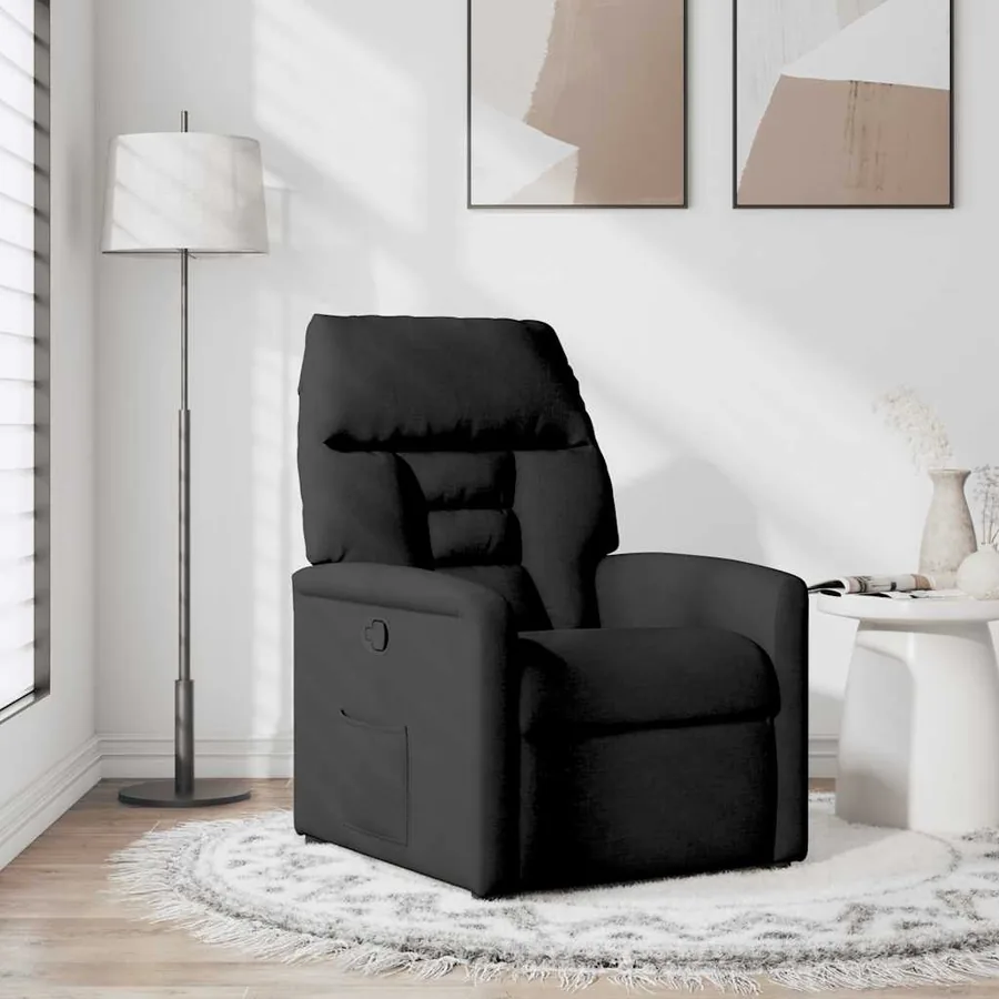 Fauteuil inclinable Noir Tissu - 2