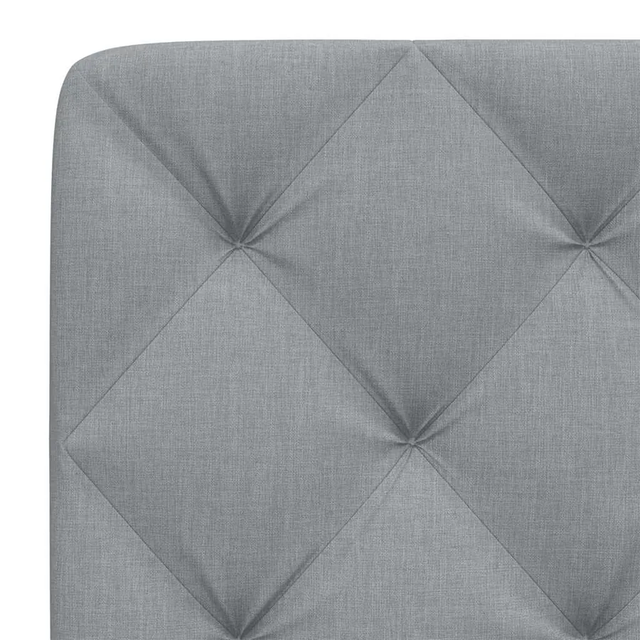Coussin de tête de lit gris clair 200 cm tissu - 7