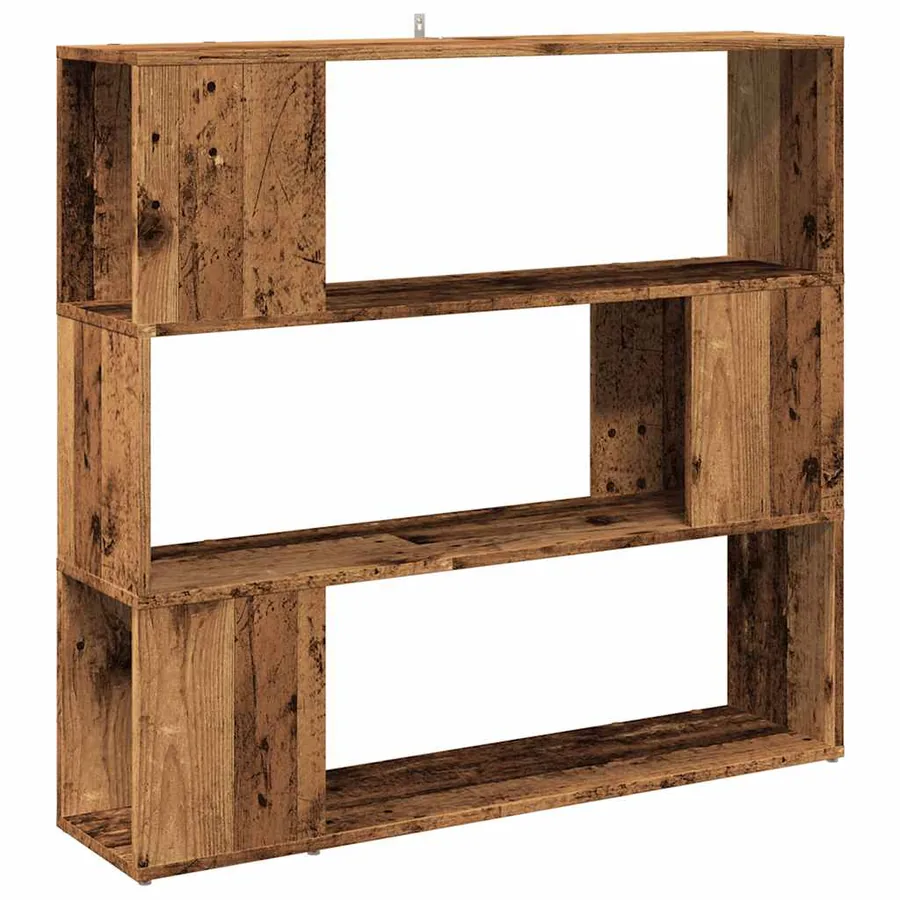Bibliothèque/Séparateur de pièce vieux bois 100x24x94 cm - 2