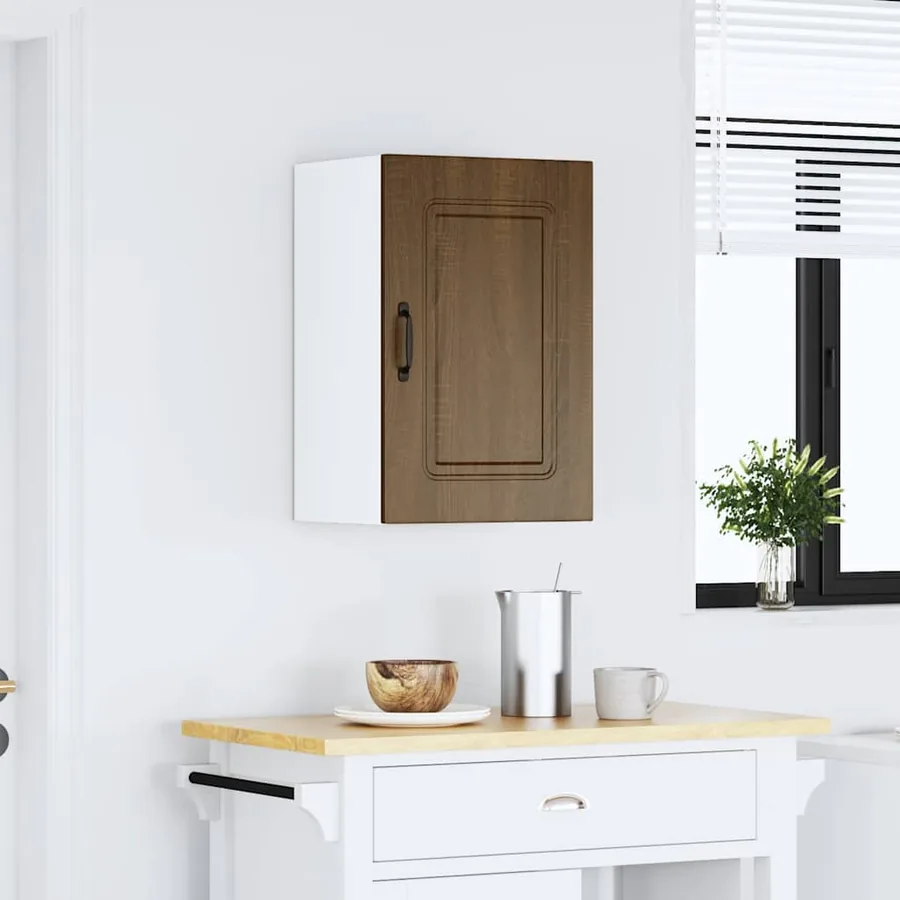 Armoire murale de cuisine Kalmar chêne marron bois d'ingénierie - 3
