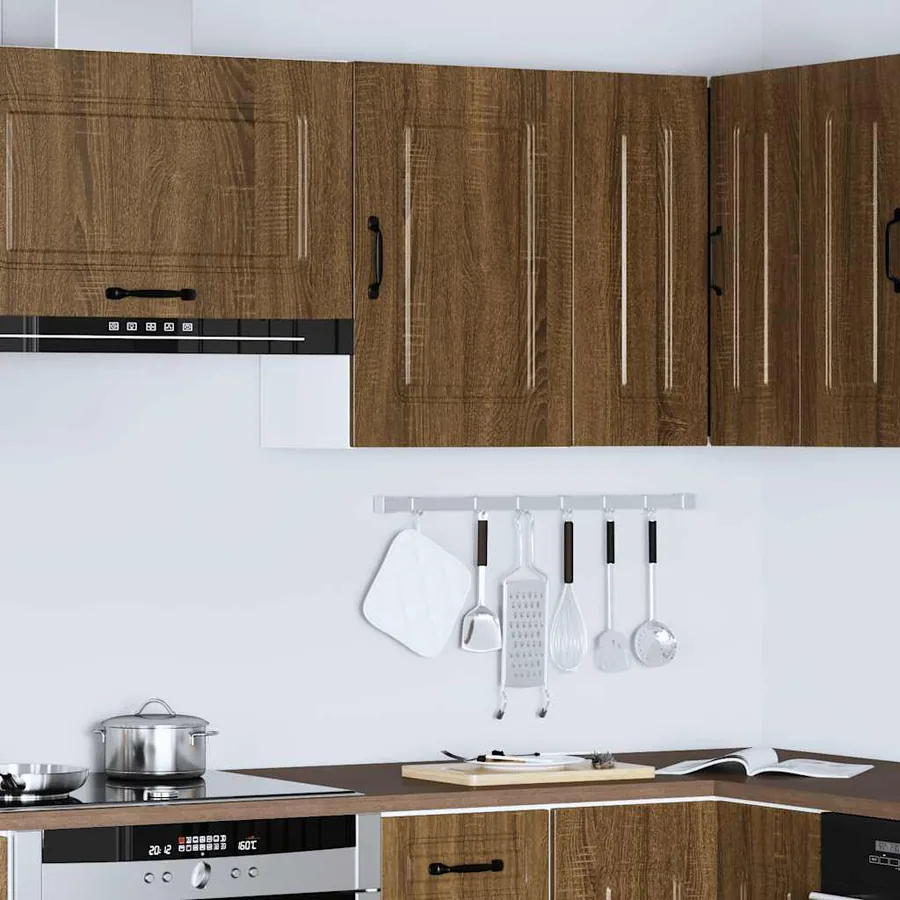Armoire murale de cuisine Kalmar chêne marron bois d'ingénierie - 4