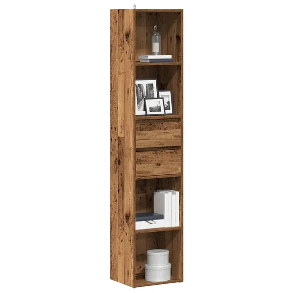 Bibliothèque vieux bois 36x30x171 cm bois d'ingénierie