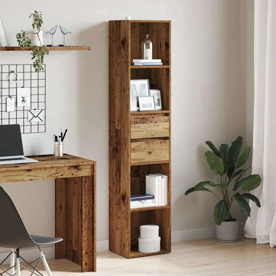 Bibliothèque vieux bois 36x30x171 cm bois d'ingénierie - 3