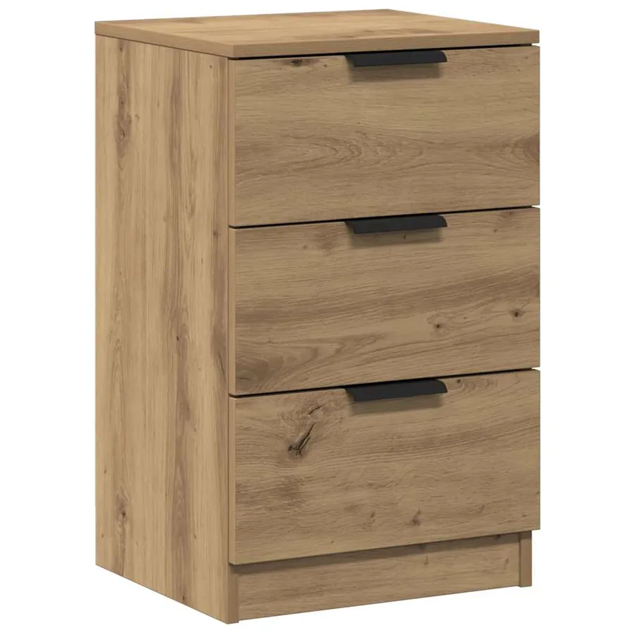 Table de chevet chêne artisanal 40x36x65 cm bois d'ingénierie - 2