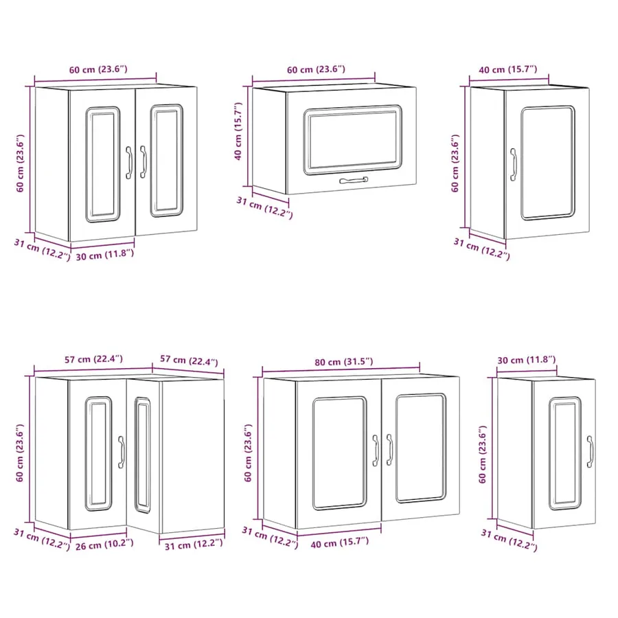 Ensemble d'armoires de cuisine 11 pcs Kalmar bois d'ingénierie - 11
