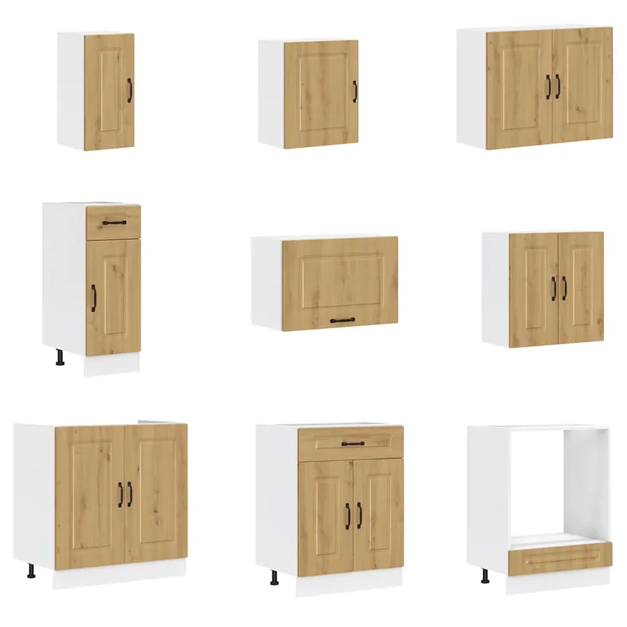 Ensemble d'armoires de cuisine 14 pcs Kalmar bois d'ingénierie - 4