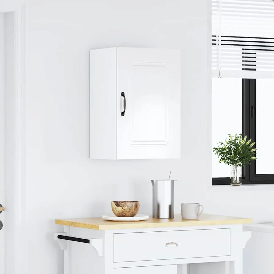 Armoire murale de cuisine Kalmar blanc brillant bois ingénierie - 3