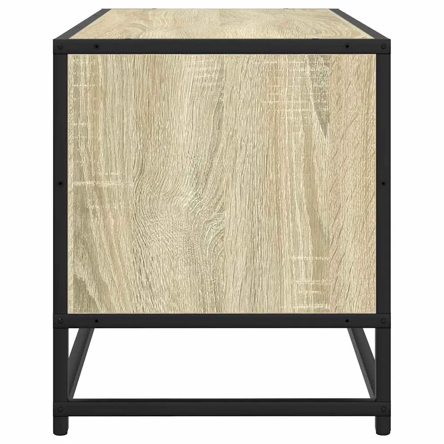 Meuble TV chêne sonoma 80x34,5x40 cm bois d'ingénierie et métal - 5