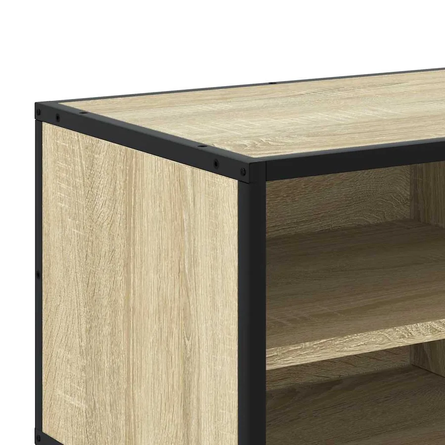 Meuble TV chêne sonoma 80x34,5x40 cm bois d'ingénierie et métal - 9