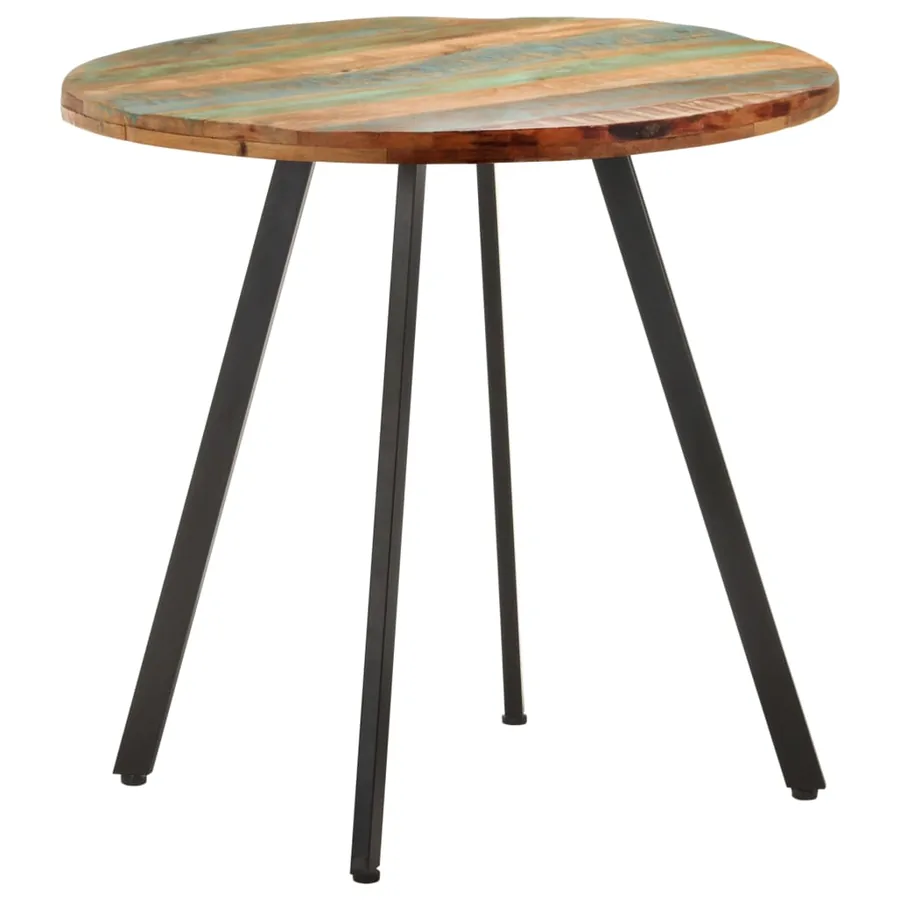 Table de salle à manger 80 cm Bois de récupération massif - 5