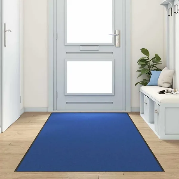Tapis d'entrée Bleu et Noir 120 x 400 cm 100% Polyamide