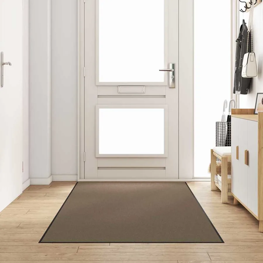 Tapis d'entrée Beige et Noir 120 x 300 cm 100% Polyamide