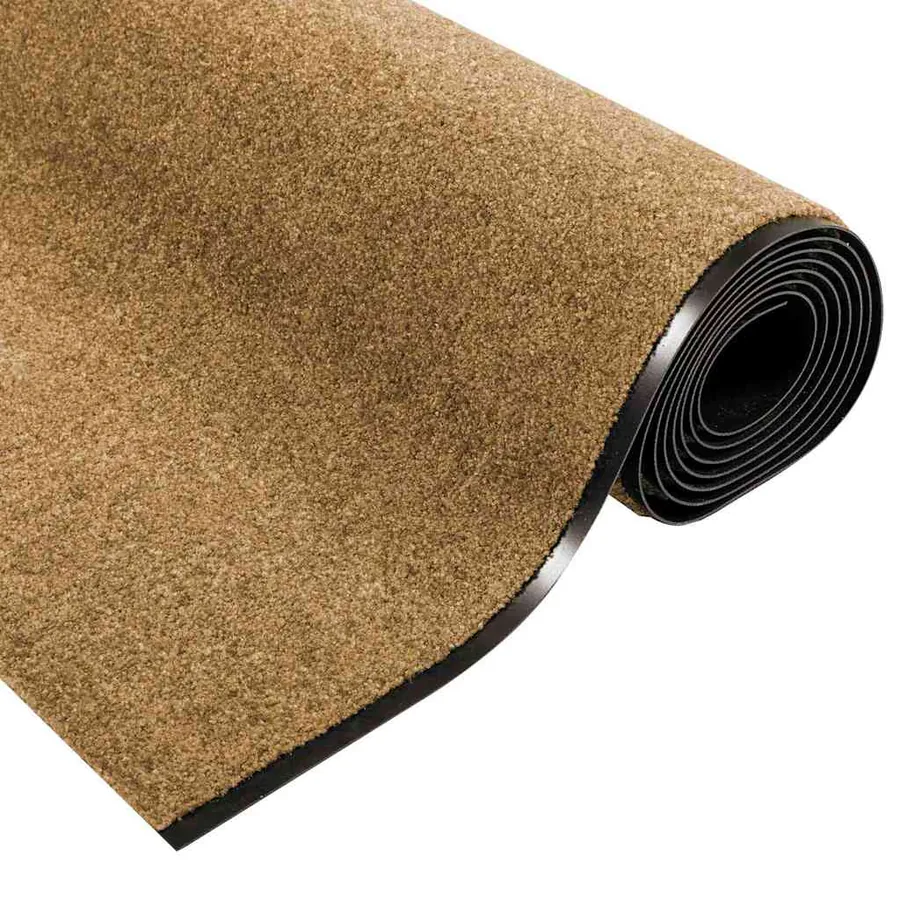 Tapis d'entrée Crème et noir 120 x 400 cm Polyamide et PVC - 5