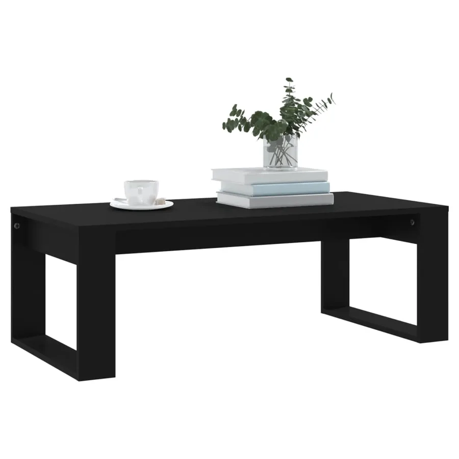 Table basse noir 102x50x35 cm bois d'ingénierie - 3