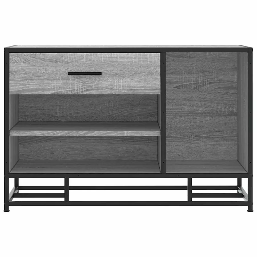 Banc à chaussures sonoma gris bois d'ingénierie et métal - 4
