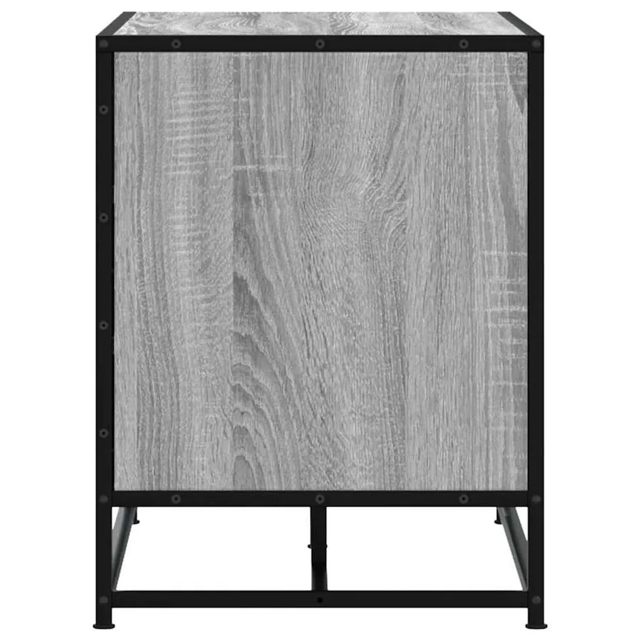 Banc à chaussures sonoma gris bois d'ingénierie et métal - 5