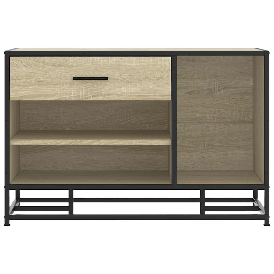 Banc à chaussures chêne sonoma bois d'ingénierie et métal - 4