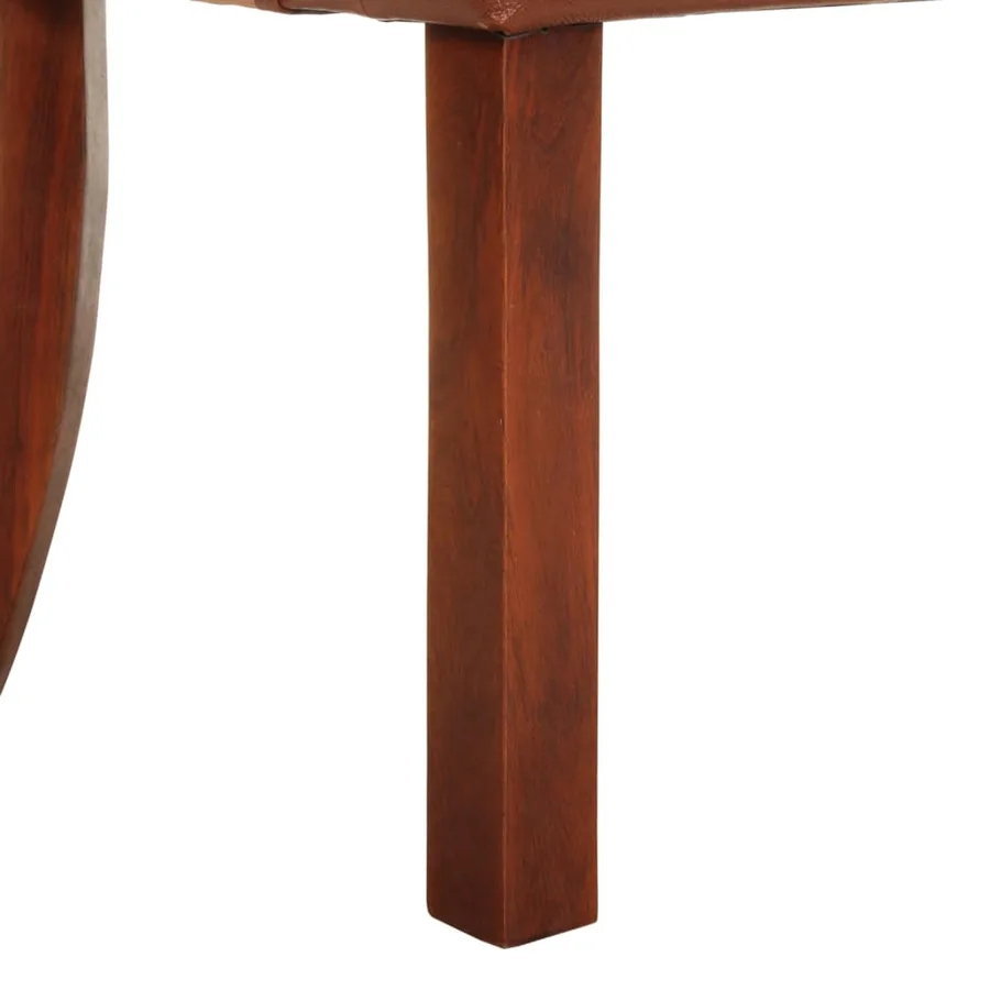 Chaises à manger lot de 2 marron cuir de chèvre véritable - 8
