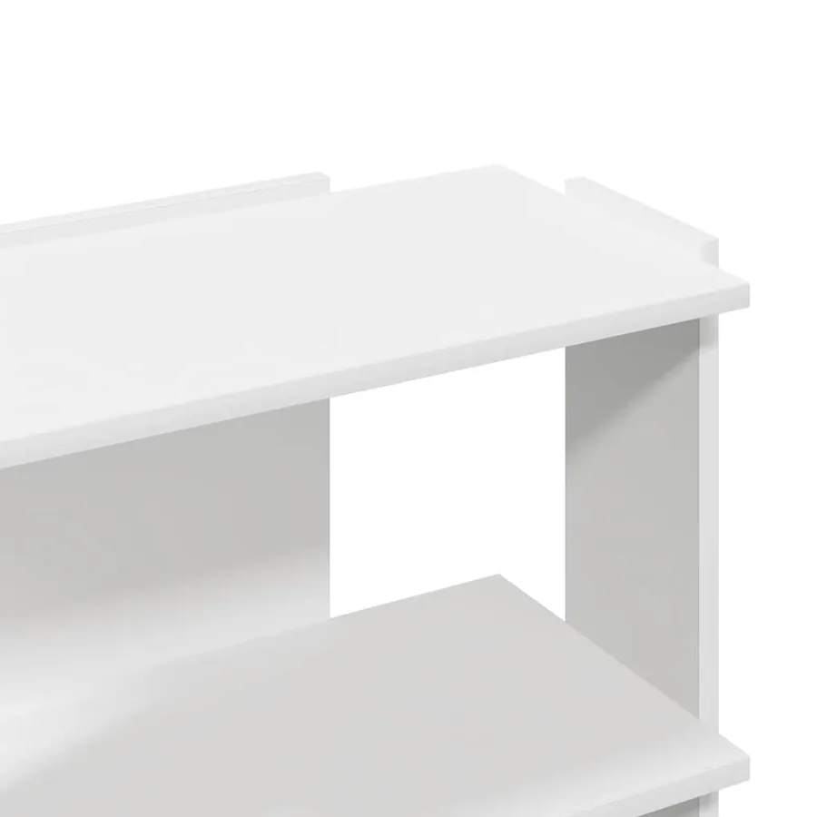 Bibliothèque à 3 niveaux blanc 60x30x60 cm bois d'ingénierie - 7