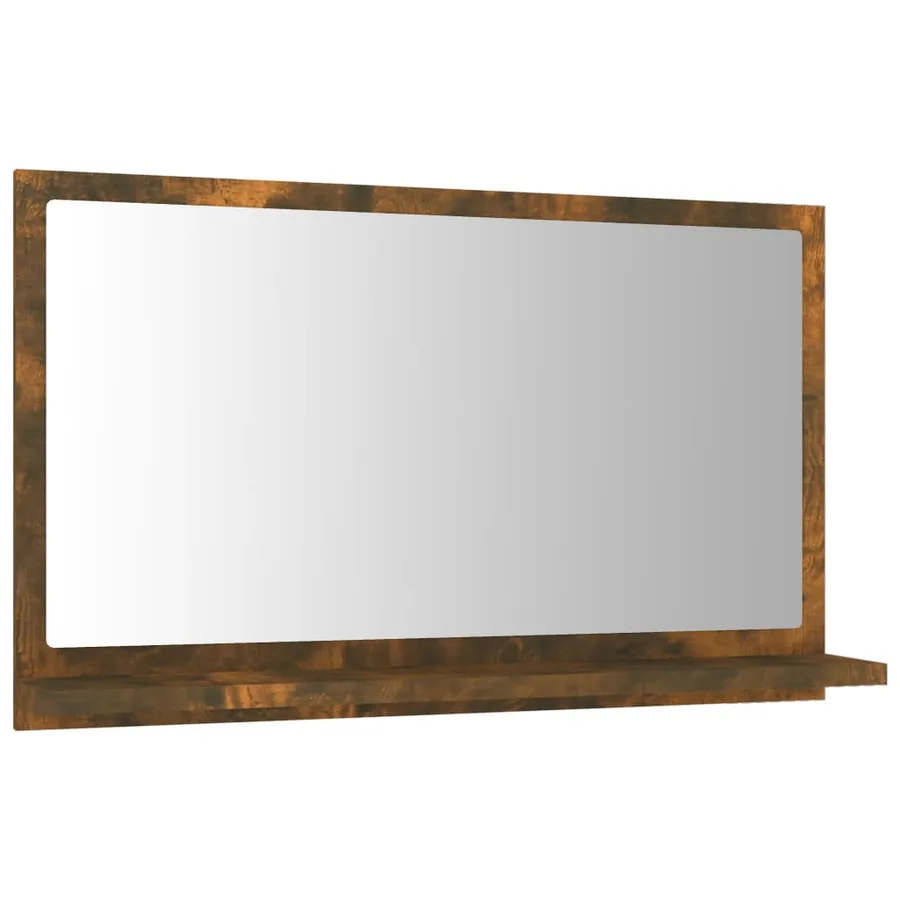 Miroir de bain Chêne fumé 60x10,5x37 cm Bois d'ingénierie - 2