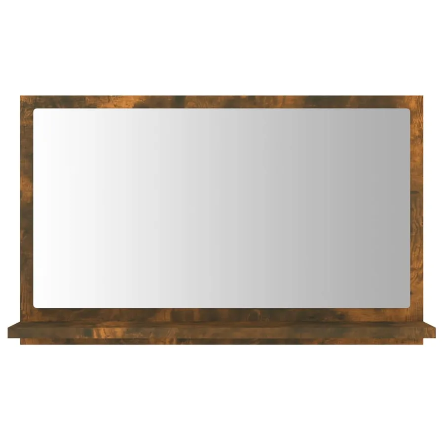 Miroir de bain Chêne fumé 60x10,5x37 cm Bois d'ingénierie - 3