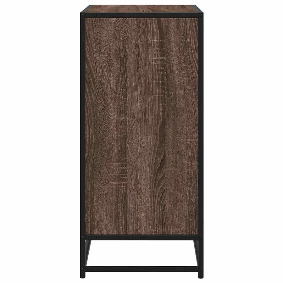 Buffet chêne marron 68x35x76 cm bois d'ingénierie et métal - 5