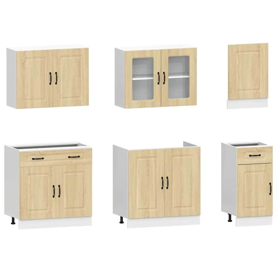 Ensemble d'armoires de cuisine 7 pcs Kalmar bois d'ingénierie - 4