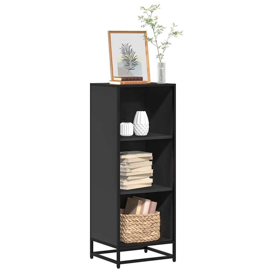 Bibliothèque noir 40x35x107,5 cm bois d'ingénierie