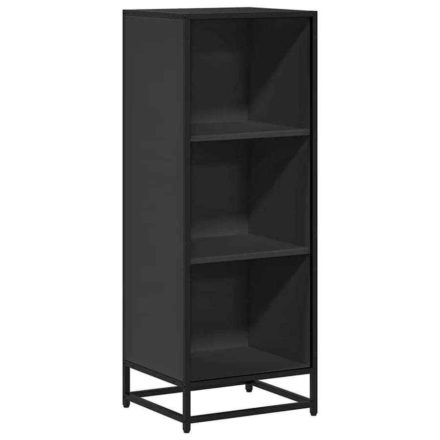 Bibliothèque noir 40x35x107,5 cm bois d'ingénierie - 2