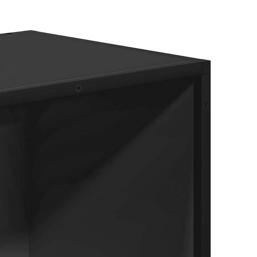 Bibliothèque noir 40x35x107,5 cm bois d'ingénierie - 7