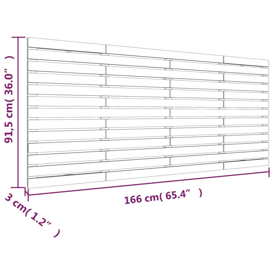 Tête de lit murale 166x3x91,5 cm Bois massif de pin - 8