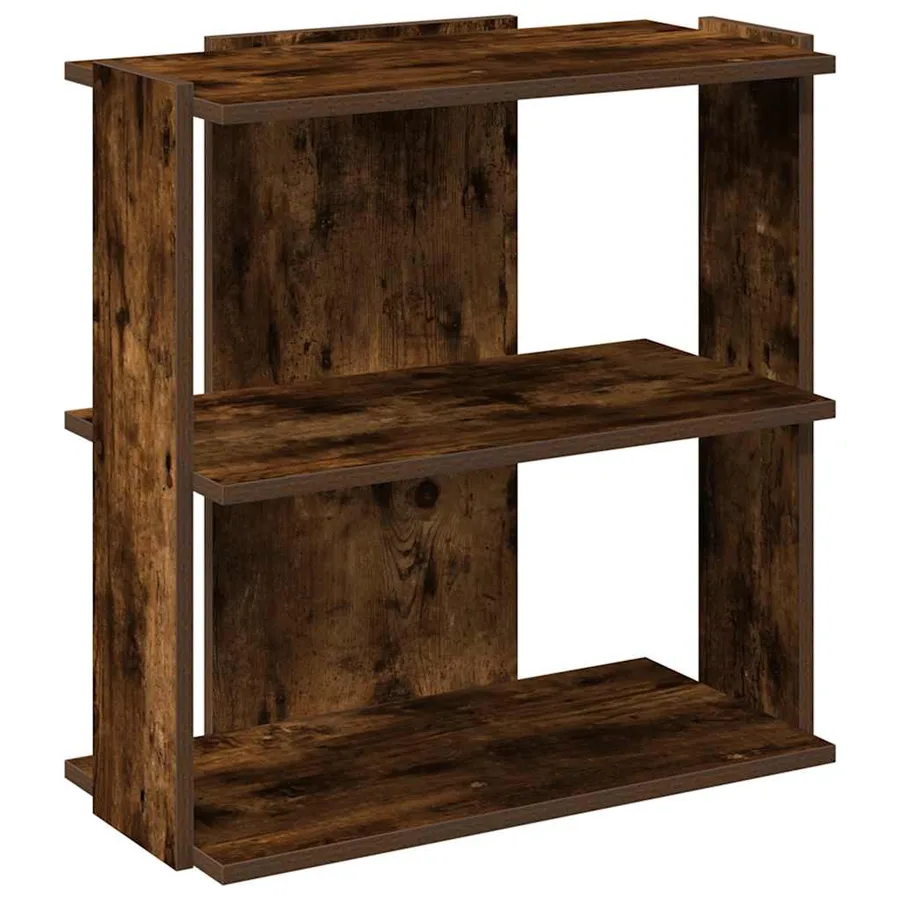 Bibliothèque 3 niveaux chêne fumé 60x30x60 cm bois d'ingénierie - 2