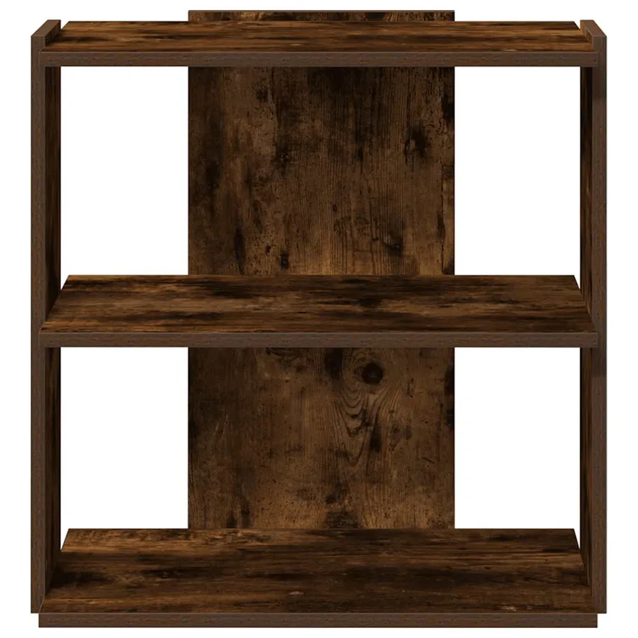 Bibliothèque 3 niveaux chêne fumé 60x30x60 cm bois d'ingénierie - 4
