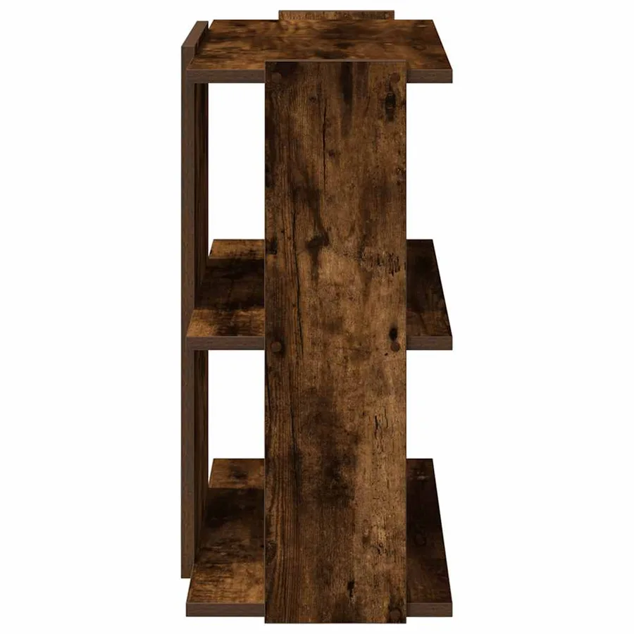Bibliothèque 3 niveaux chêne fumé 60x30x60 cm bois d'ingénierie - 5