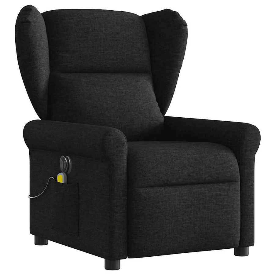Fauteuil de massage inclinable électrique Noir Tissu - 3