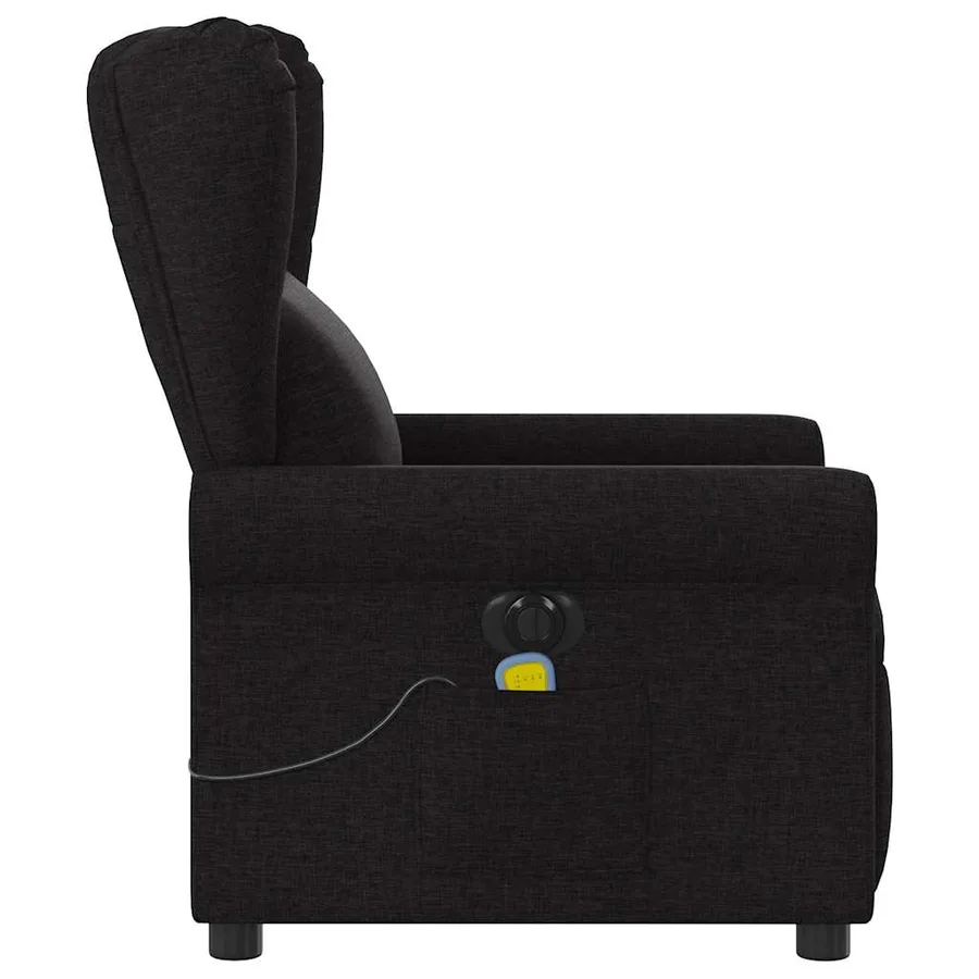 Fauteuil de massage inclinable électrique Noir Tissu - 5
